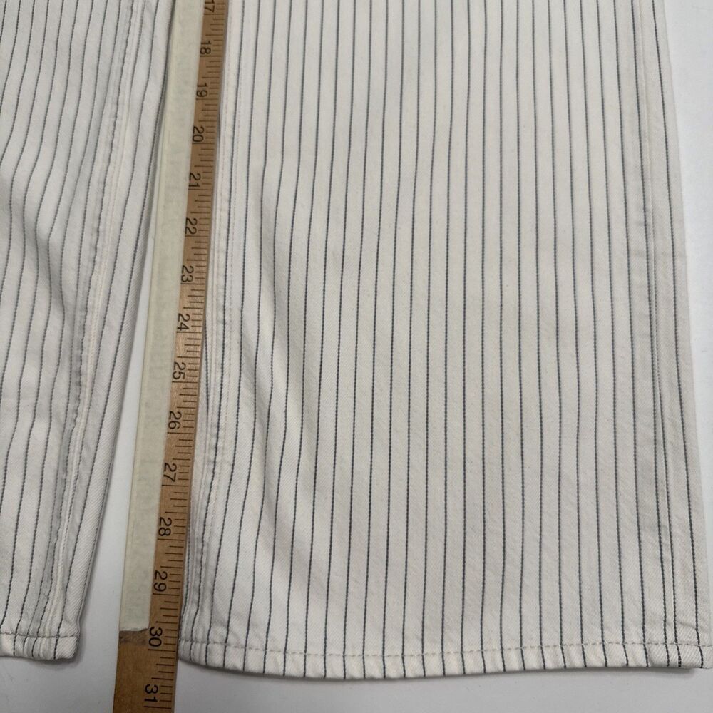 Madewell 25 Cream Railroad Striped Low Slung Baggy 100% Cotton Jeans NWT - Picture 11 of 13